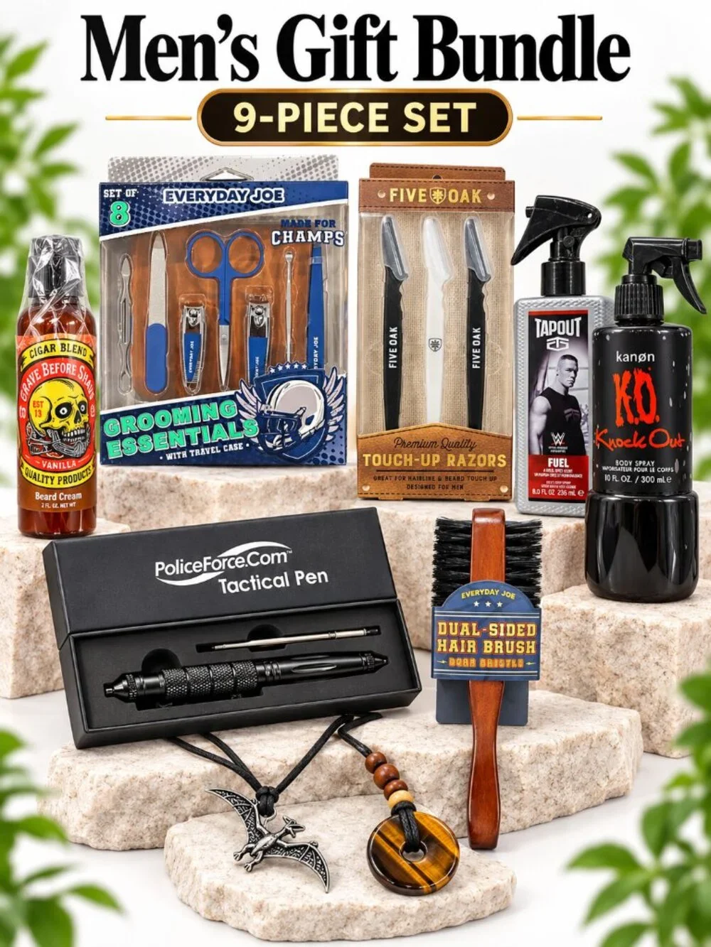 Ultimate Men's 9-Piece Grooming & Gift Bundle <$140 Retail Value>